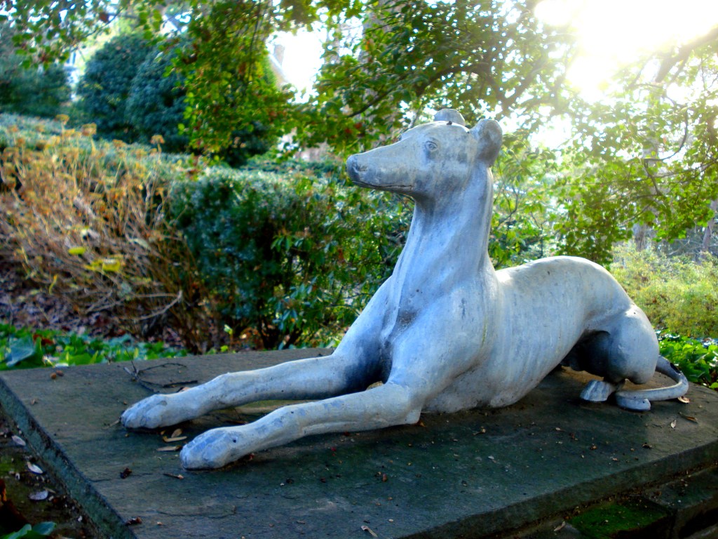Dog sculpture at Tudor Place