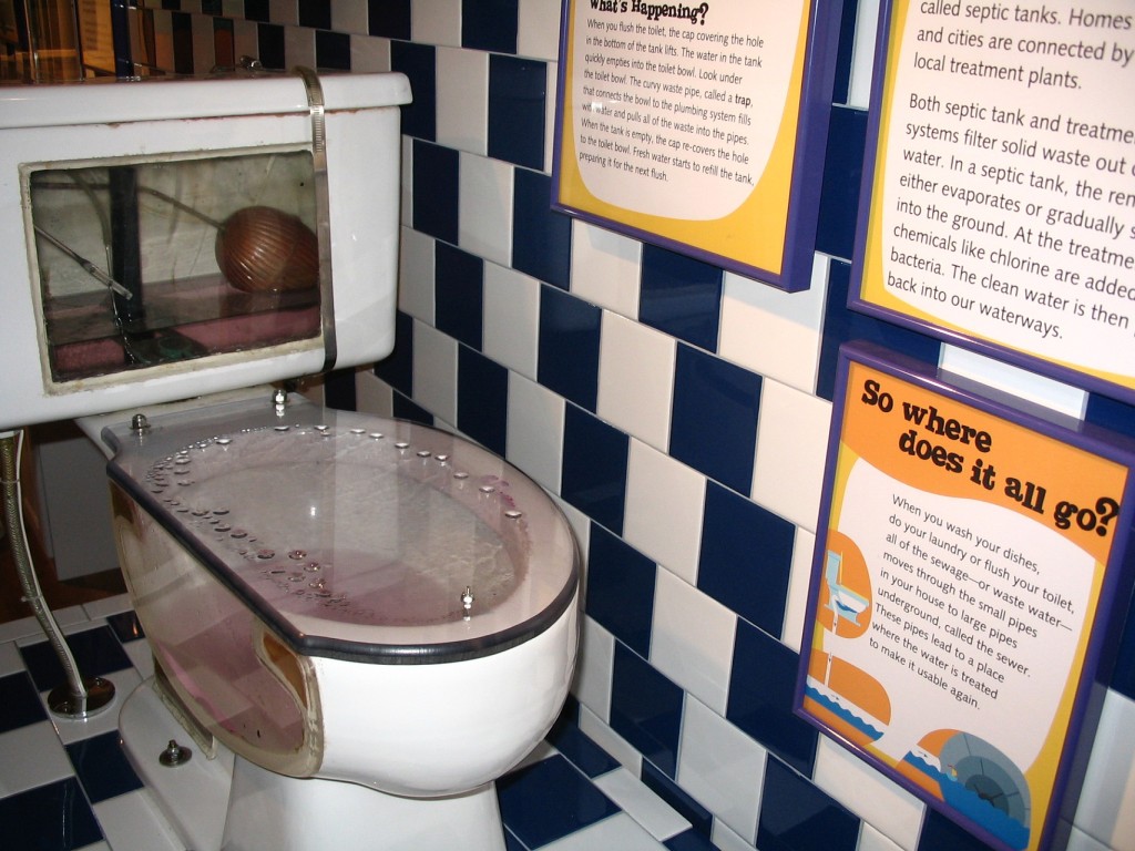 Toilet exhibit at the Hands-On Museum in Ann Arbor, Michigan (2005)